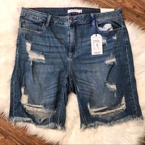 NWT Fashion Nova Ms Cello Distressed Bermuda Short